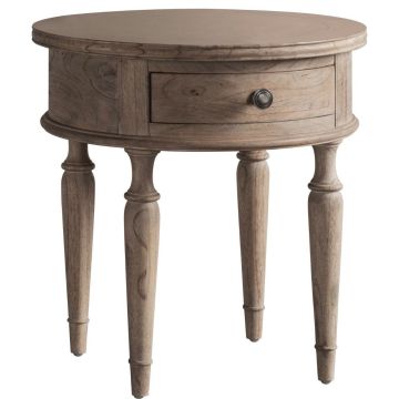 Pavilion Chic Round Side Table Cotswold with Drawer
