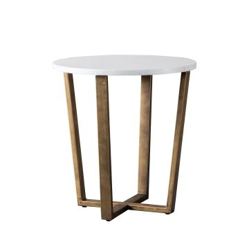 Pavilion Chic Side Table Cleo in White Marble
