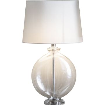 Hamilton Clear Glass Base Table Lamp - Silver & White