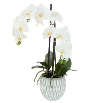 Artificial Orchid x 2 in Geo Pot H48cm