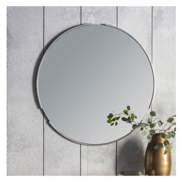 Round Wall Mirror Eos in Silver