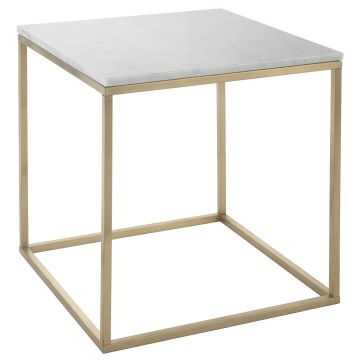 Cube Side Table Faceby with Marble Top