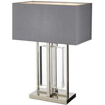 Table Lamp Sarre in Crystal & Nickel