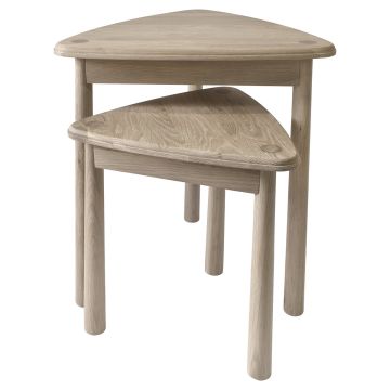 Side Tables Nordic in Washed Oak Set of 2