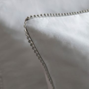 Olivia Lace 500tc Pillowcases Set of 2 Silver & White