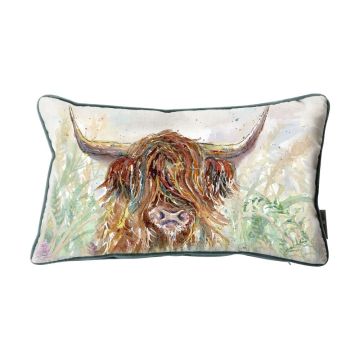 Highland Cow Watercolour Cushion