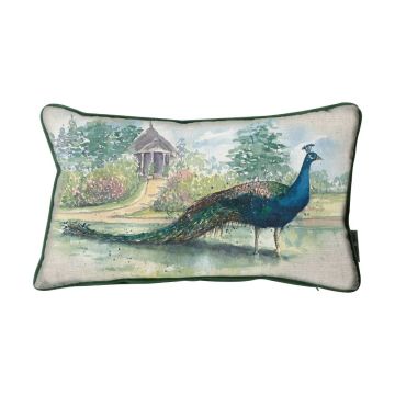 Peacock Cushion - Teal