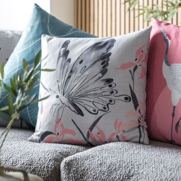 Reversible Blush Pink Butterfly Cushion
