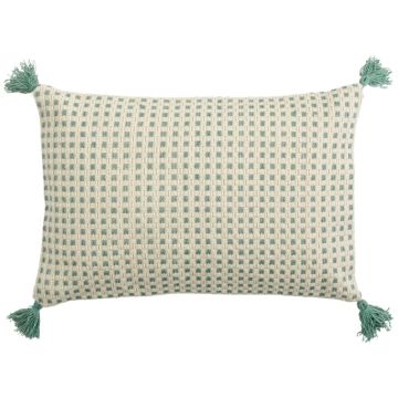 Sky Tassel Cushion in Green