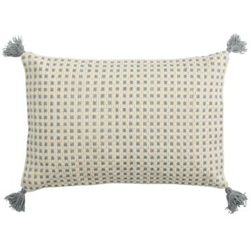 Sky Tassel Cushion in Grey