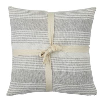 Talia Recycled Cotton Cushion Grey Stripe Set of 2