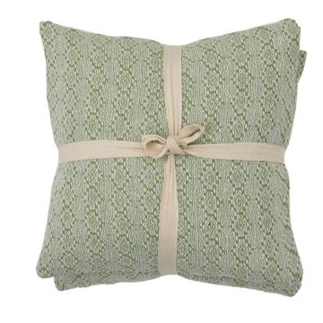 Suvi Recycled Cotton Cushion Green Set of 2