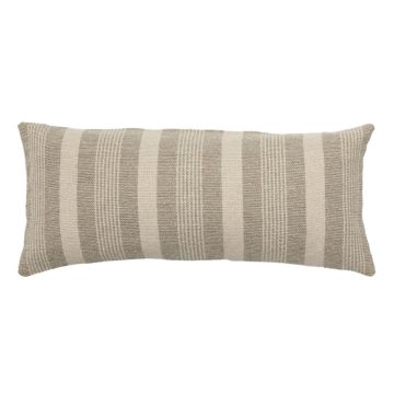 Bay Organic Cotton Taupe Stripe Rectangular Cushion