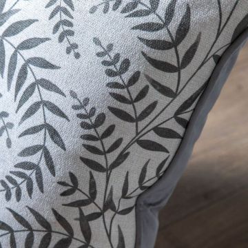 Tropical Leaf Cushion Grey