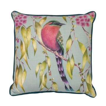 Tropical Bird Cushion Teal