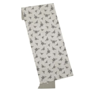 Natural Cotton Bee Reversible Table Runner 180cm