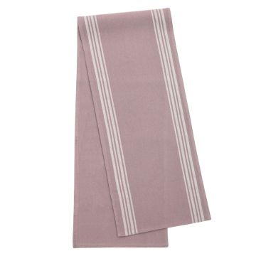 Stripe Reversible Cotton Table Runner Blush 180cm