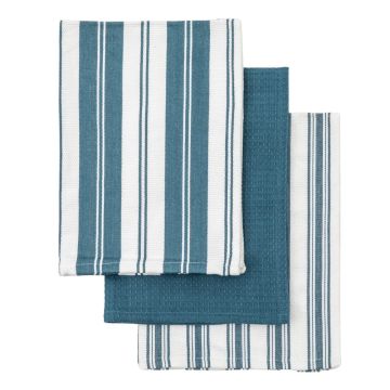 Blue Stripe Organic Cotton Tea Towels Set of 3