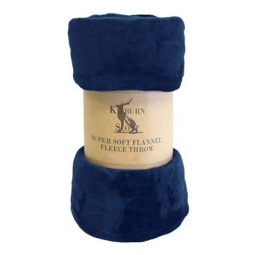 Monmouth Rolled Flannel Fleece Throw in Royal Blue