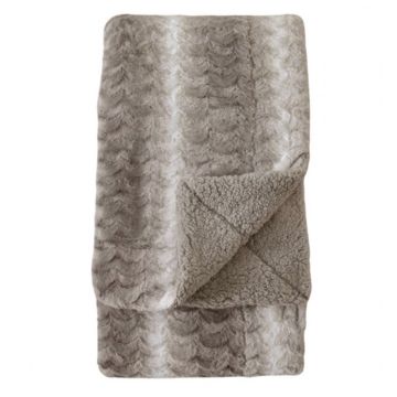 Harwich Natural Faux Fur Throw Blanket