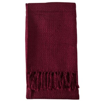 London Acrylic Knitted Throw in Claret Red