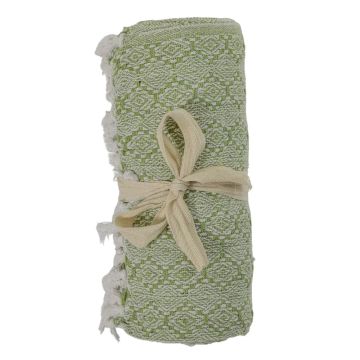 Suvi Recycled Cotton Throw Blanket Green
