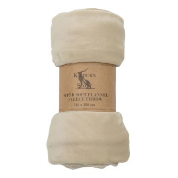 Monmouth Rolled Flannel Fleece Throw in Oatmeal