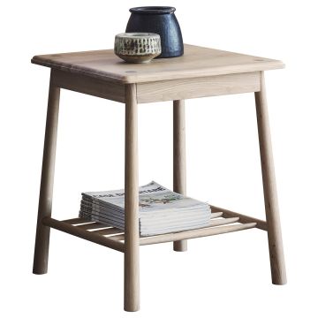 Square Side Table Nordic in Washed Oak