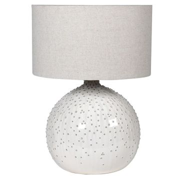 Linden Speckled White Ceramic Table Lamp