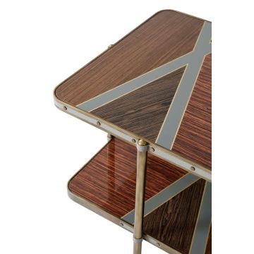 Two Tiered Side Table Iconic in Veneer