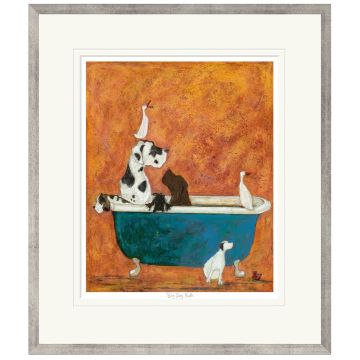 Big Dog Bath by Sam Toft - Limited Edition Framed Print