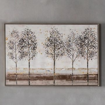 Tree Row Framed Canvas