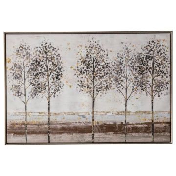 Tree Row Framed Canvas