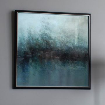 Aquamarine Two Tone Abstract Framed Art