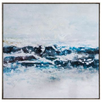 Atlantic Ocean Waves Framed Canvas