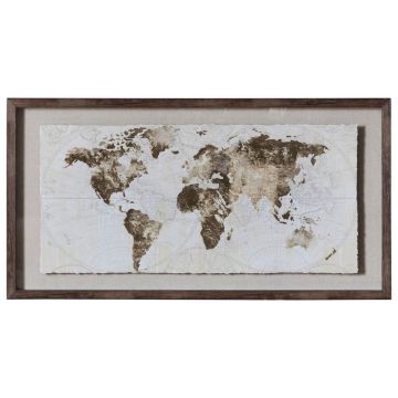 Gold Foil World Map Framed Art