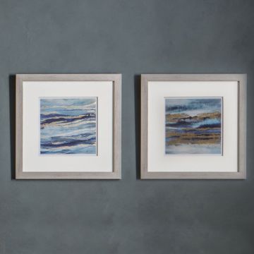 Set of 2 Ocean Waves Framed Art