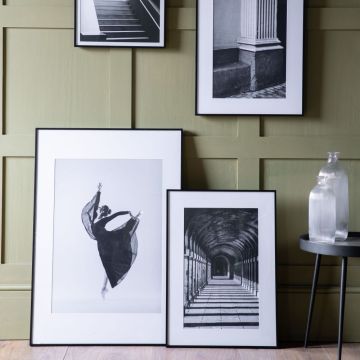Walkway Black & White Photograph Print Framed