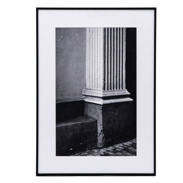 Column Black & White Photograph Print Framed