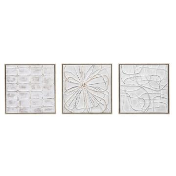 Set of 3 Sculpt Textured Framed Canvas