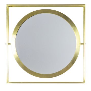 Studio Single Round Wall Mirror in Brass