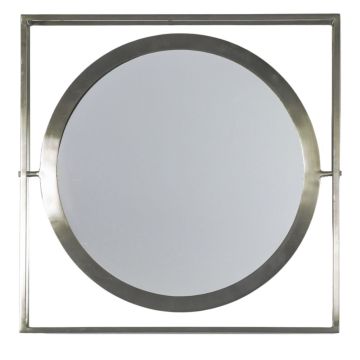Studio Single Round Wall Mirror in Zinc