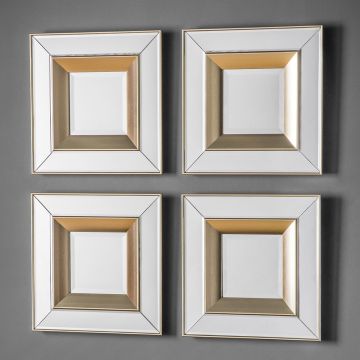 Wall Mirror Tintern Set of 4 - Gold Inlay
