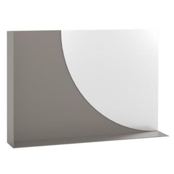 Wall Mirror with Shelf Kim in Grey Taupe
