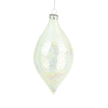 Tree Decoration Glass Vanna Finial White H.13cm
