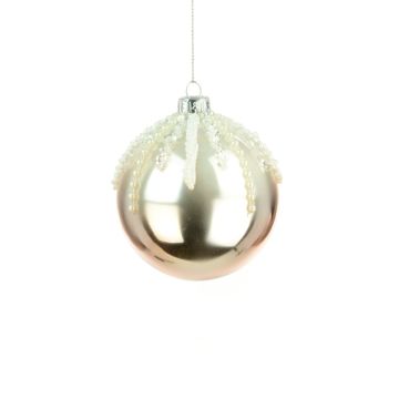 Tree Decoration Glass Galice Bauble Pink H.8cm